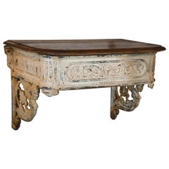 French Iron and Wood Wall Console
