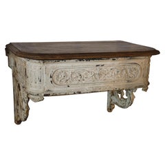 French Iron and Wood Wall Mounted Console