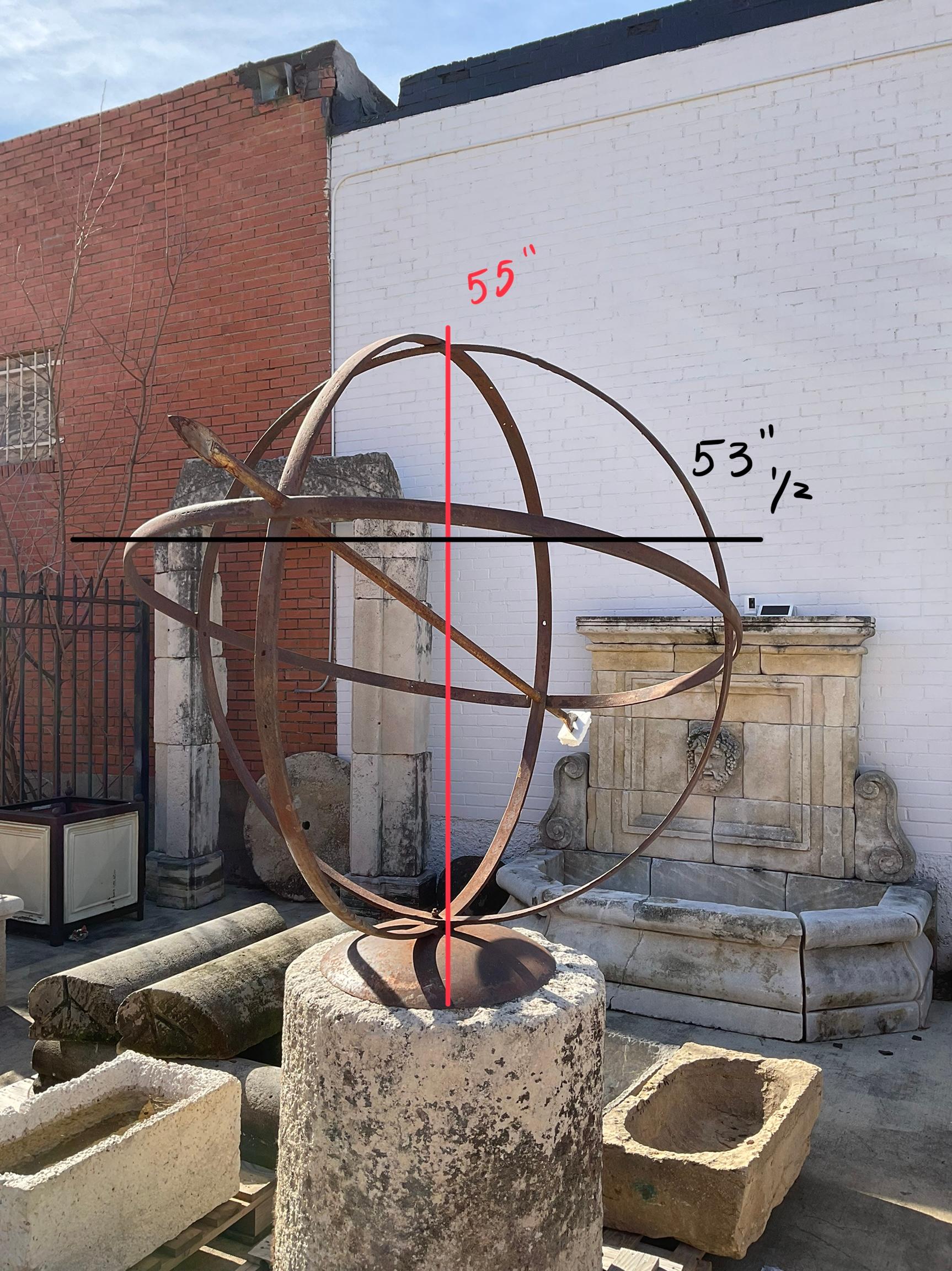 19th Century French Iron Armillary For Sale