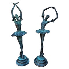 Französische Eisenballerina-Skulpturen aus Eisen
