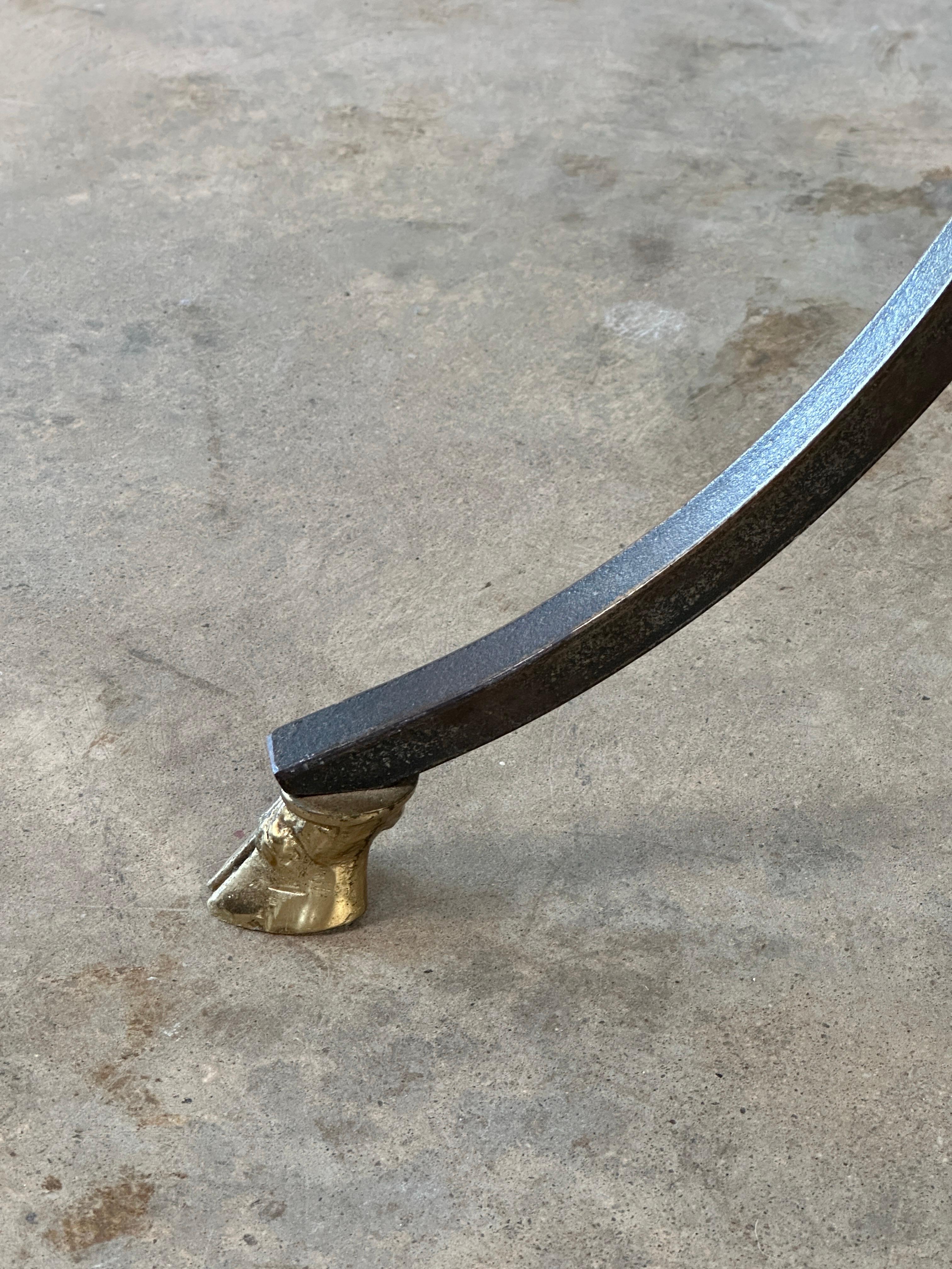 French Iron & Brass Gueridon with Stone Top attributed to Yale Burge 3