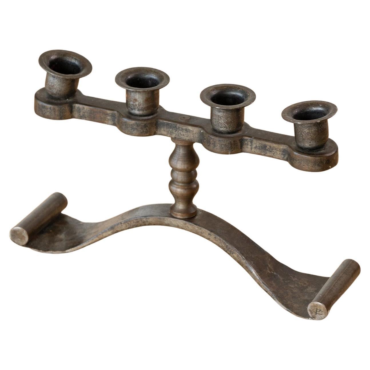 French Iron Candelabra by Charles Piguet