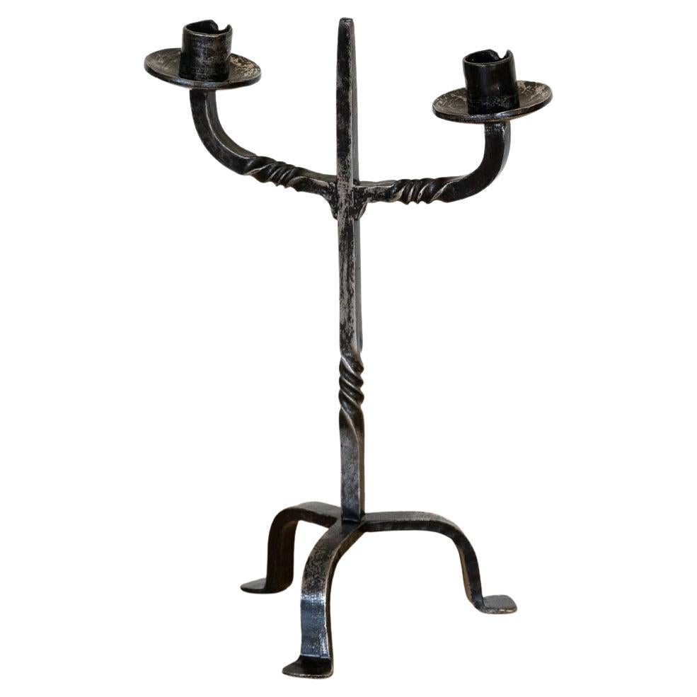French Iron Candlestick For Sale at 1stDibs