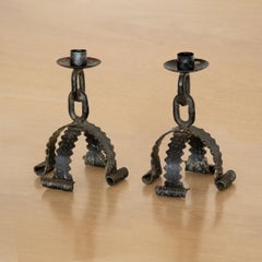 French Iron Chain Candlestick