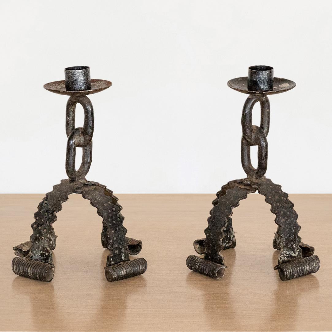 French Iron Chain Candlestick 1
