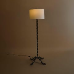 French Iron Chain Floor Lamp, 1960s