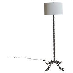 French Iron Chain Floor Lamp, 1960s