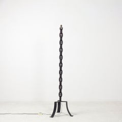French Iron Chain Link Floor Lamp circa 1950