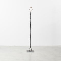 French Iron Chain-Link Floor Lamp in the Manner of Franz West, France, 1980s
