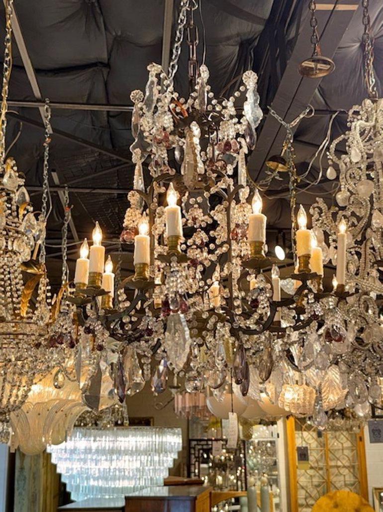 XIX secolo Lampadario francese in ferro in vendita