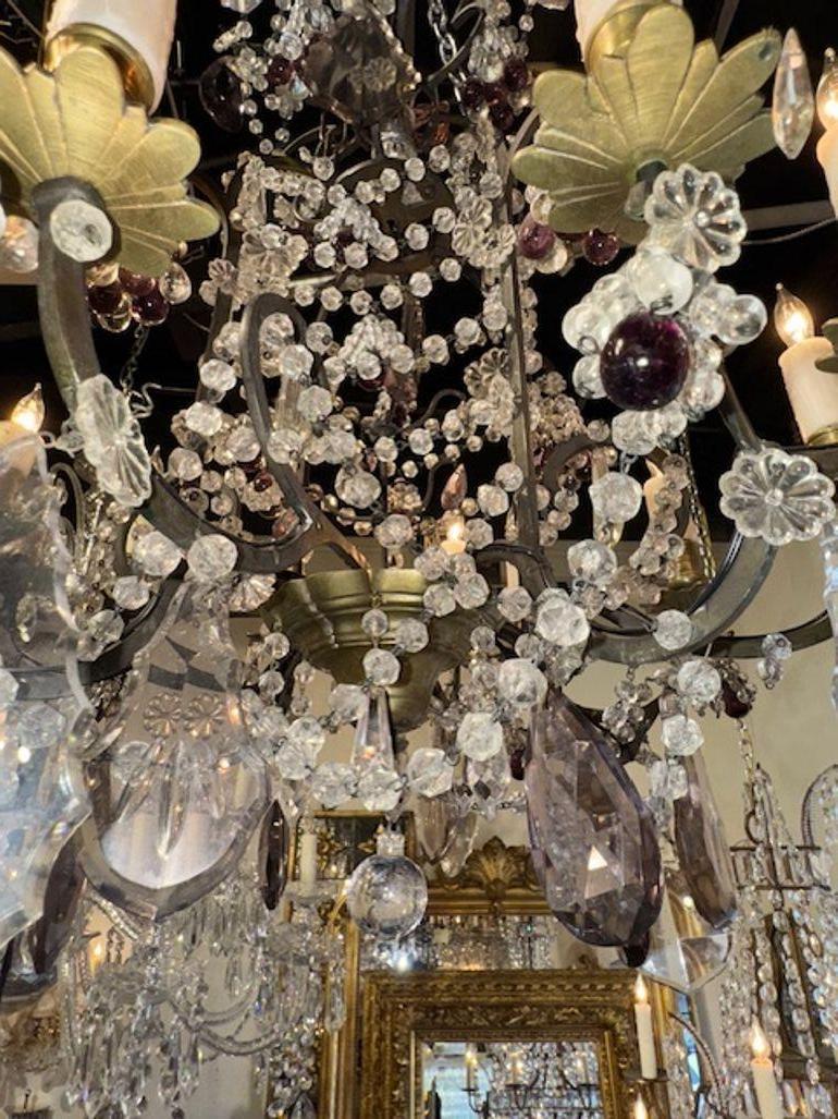Lampadario francese in ferro in vendita 1