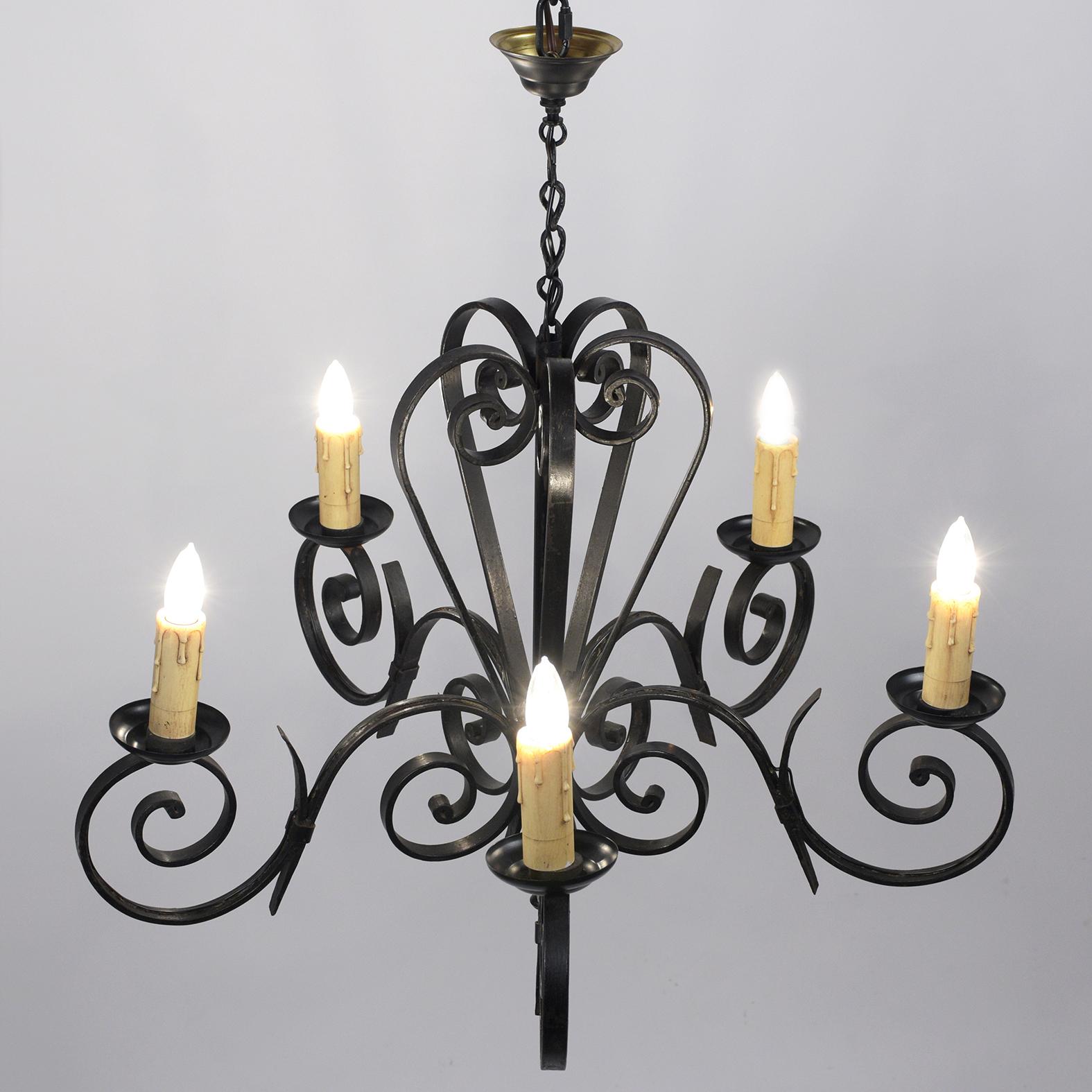 French Iron Chandelier 2