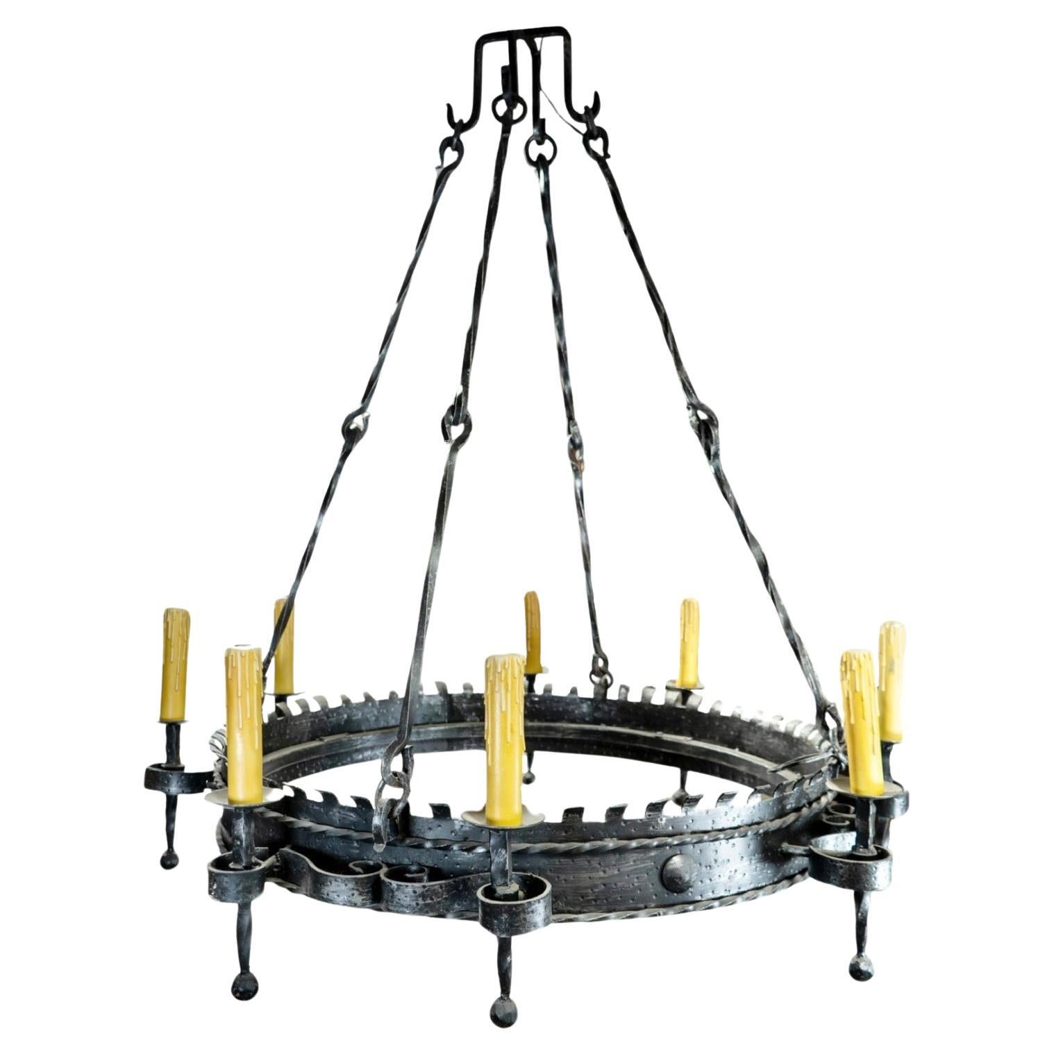 French Iron Chandelier For Sale