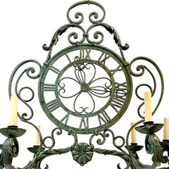 French Iron Clock Chandelier