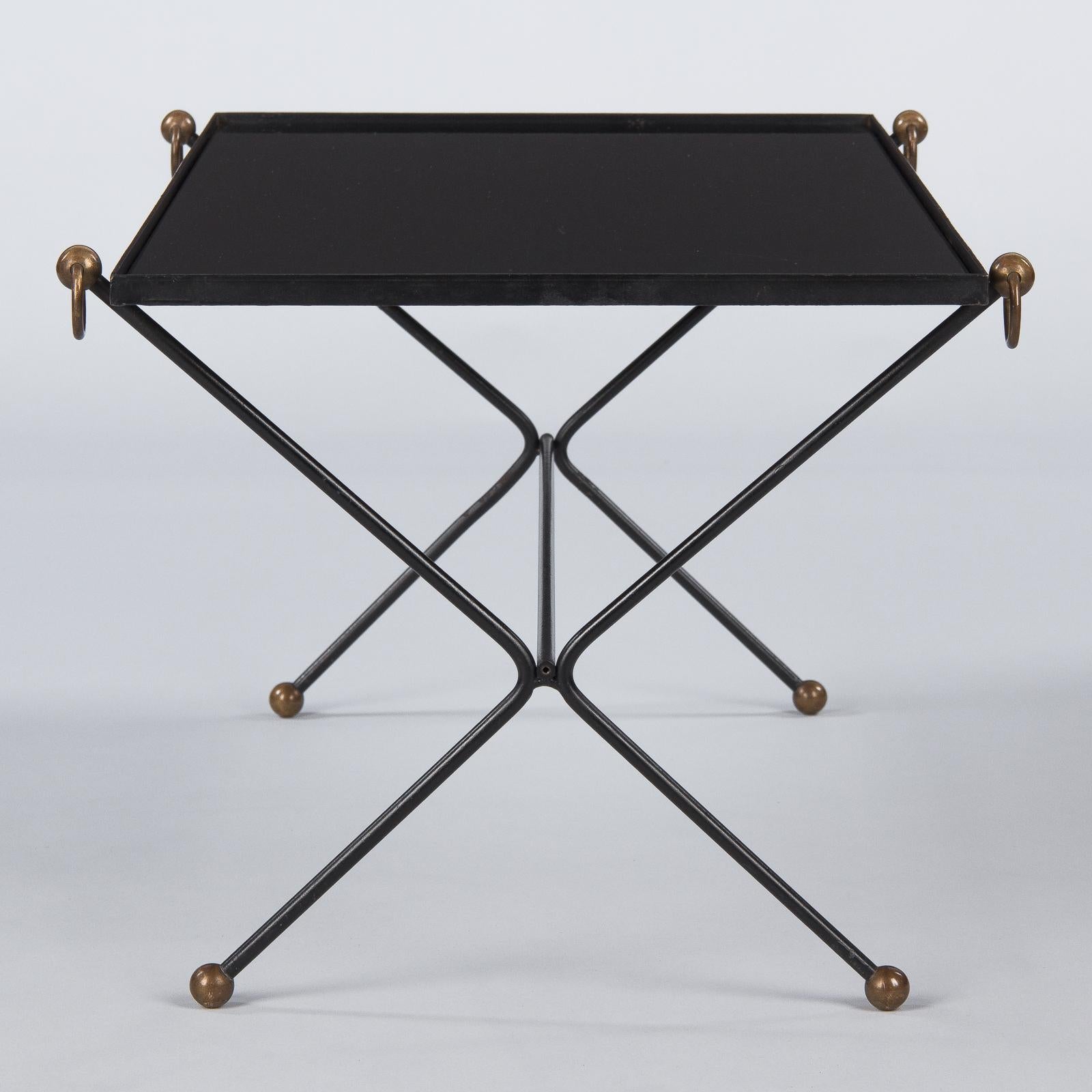 20th Century French Iron Coffee Table Attributed to Jacques Adnet, 1950s