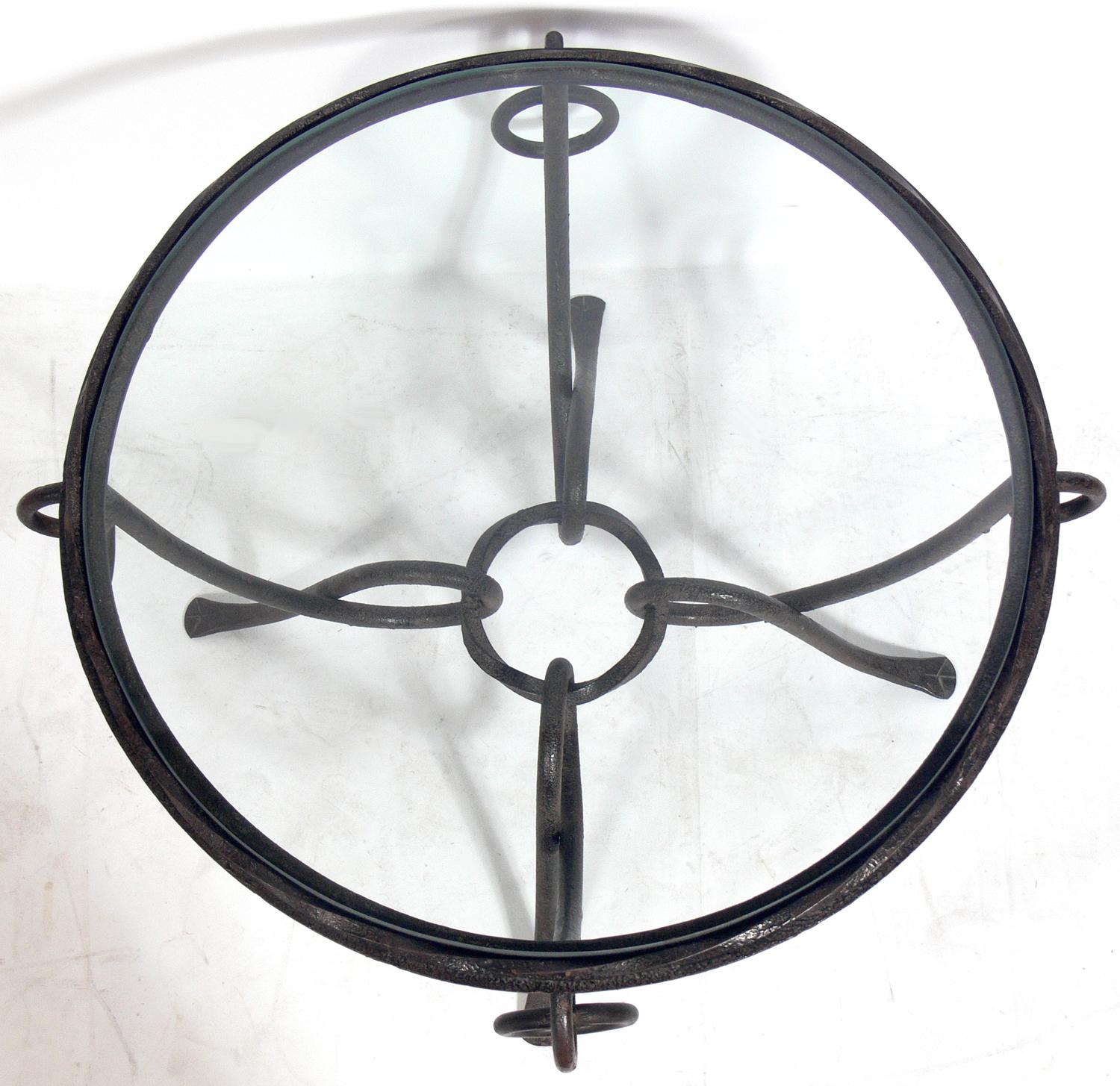 Art Deco French Iron Coffee Table attributed to Rene Drouet