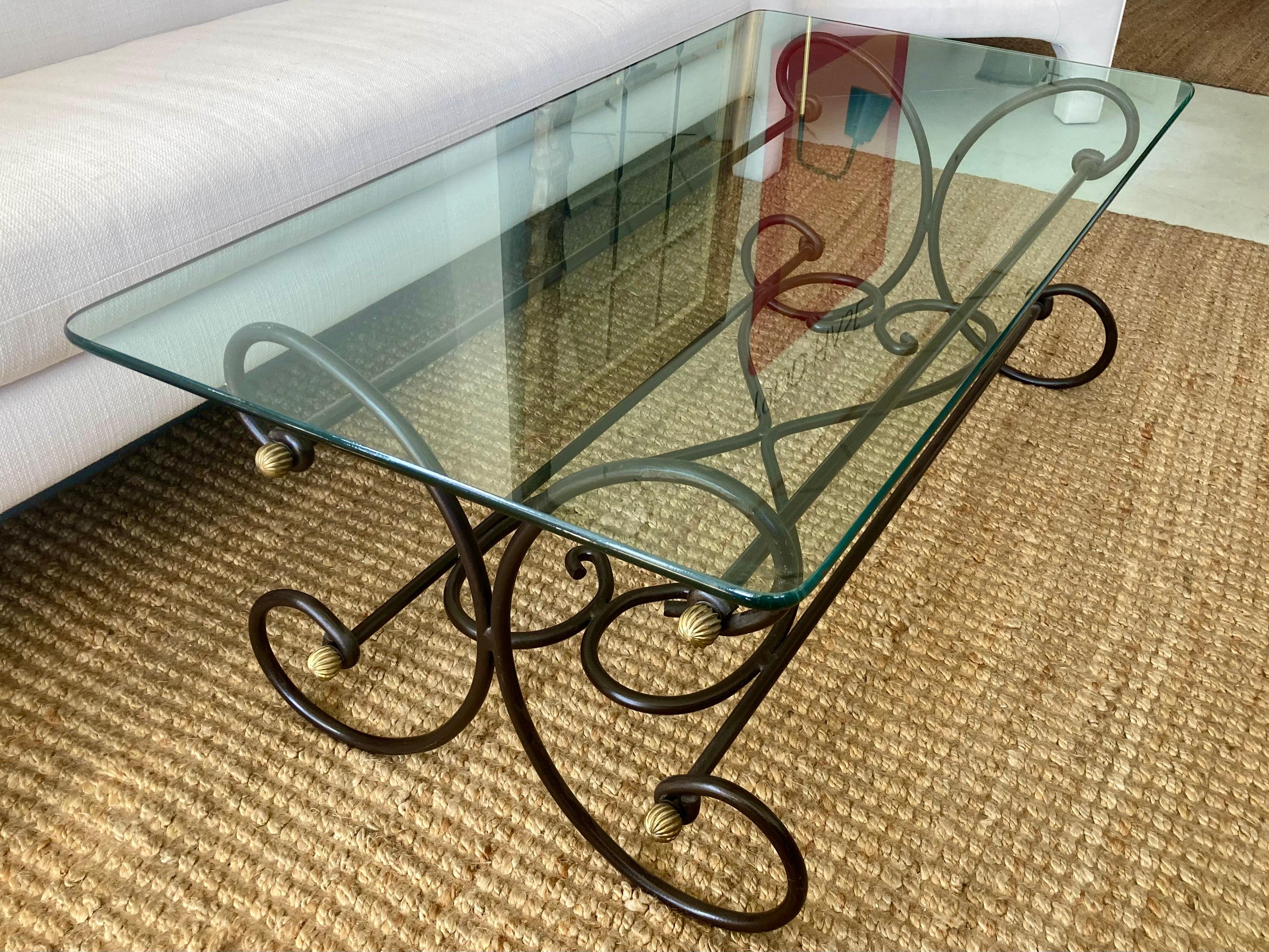 Verre Table basse française avec plateau en verre en vente