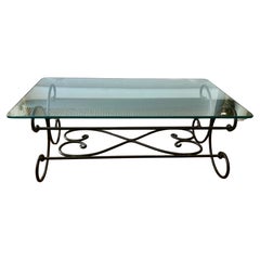French Iron Coffee Table With Glass Top