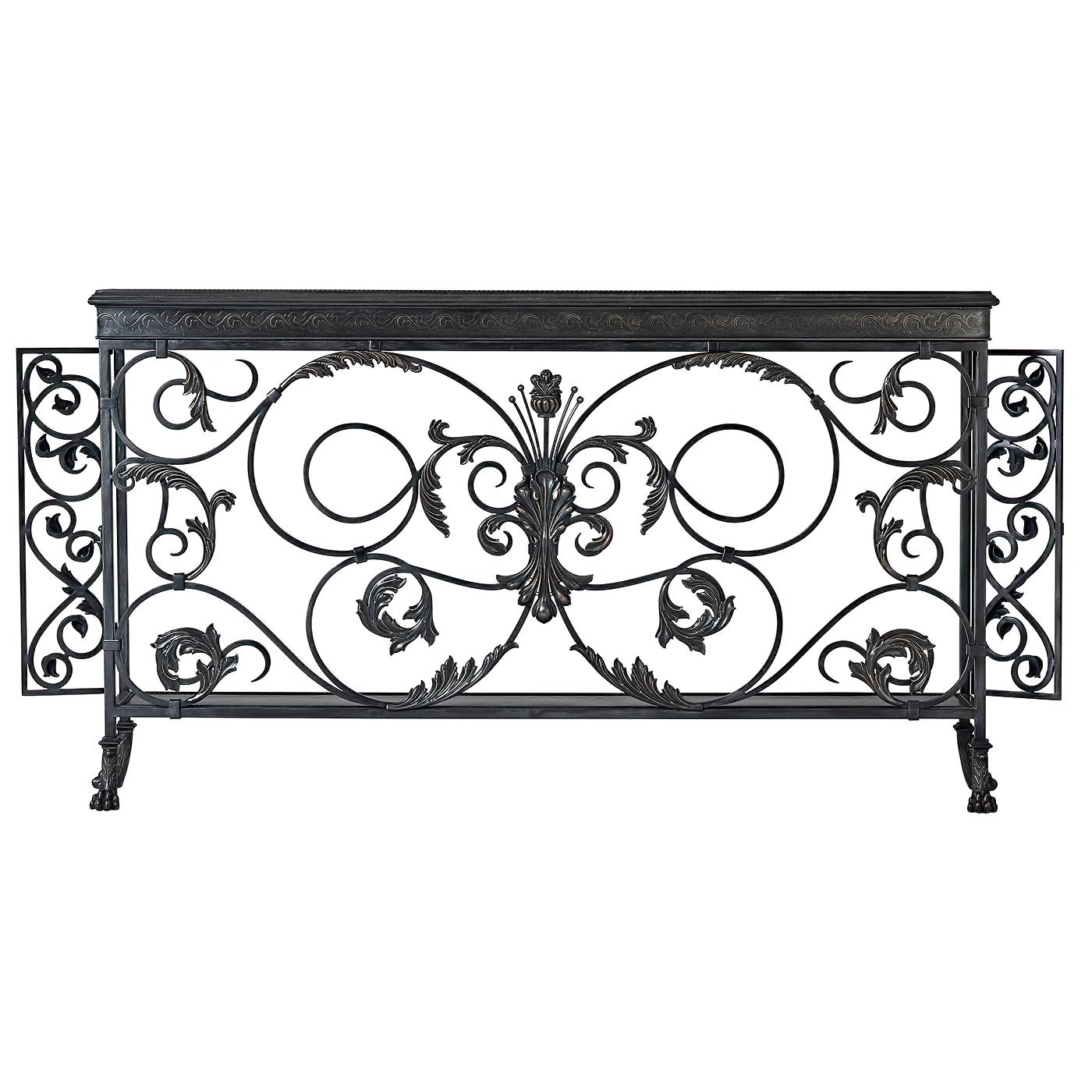 Louis XVI French Iron Console Table