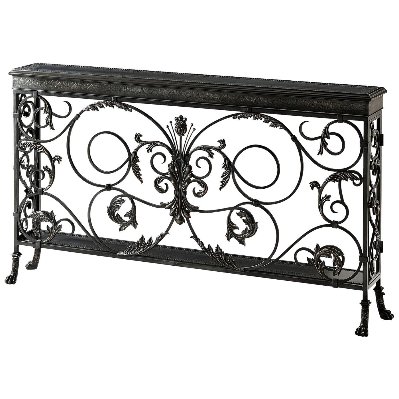 French Iron Console Table
