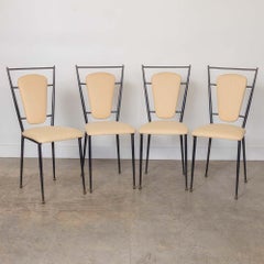 1950s French Iron Dining Chairs, Set of 4