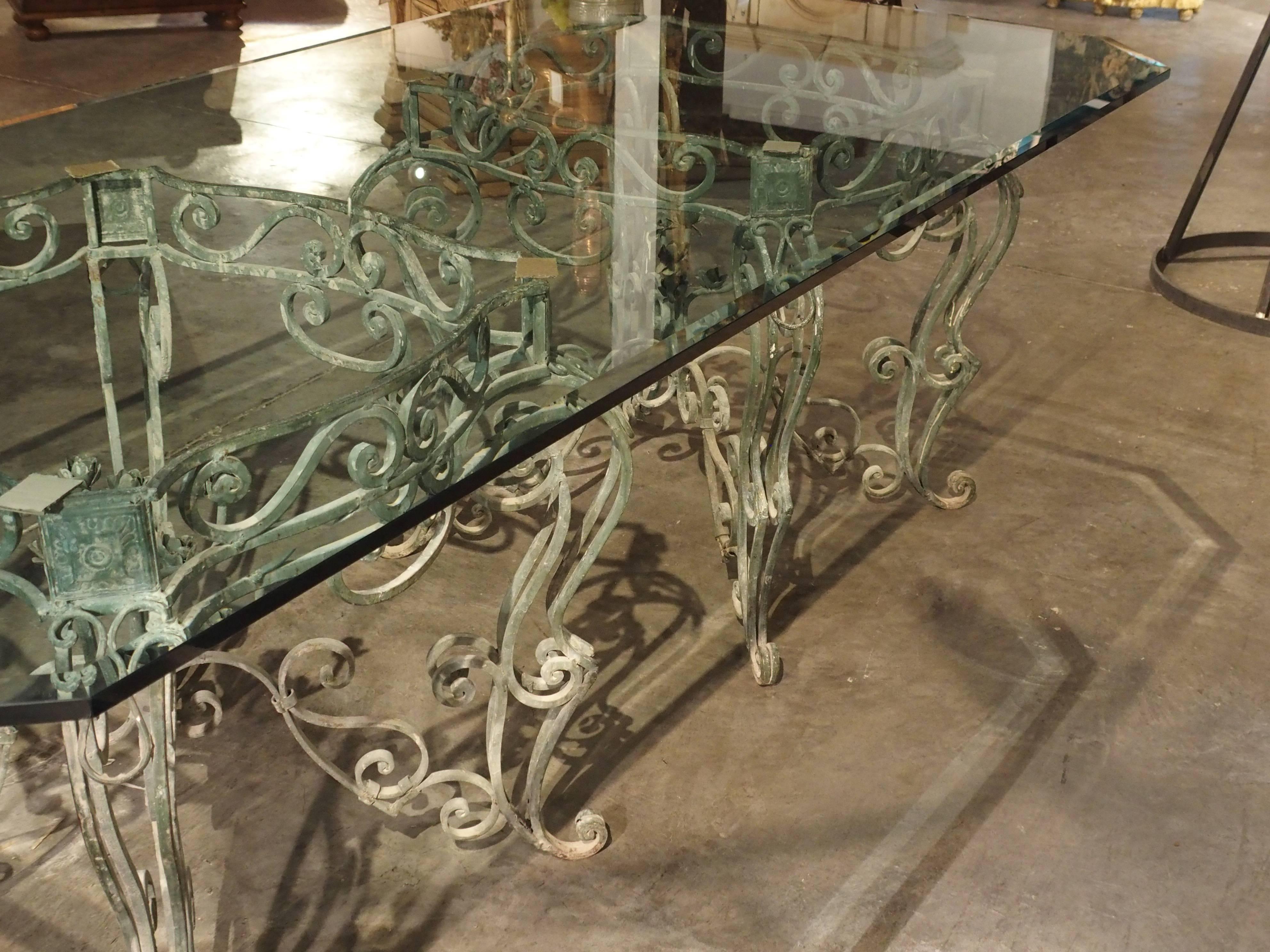 French Iron Dining Table with Glass Top 4