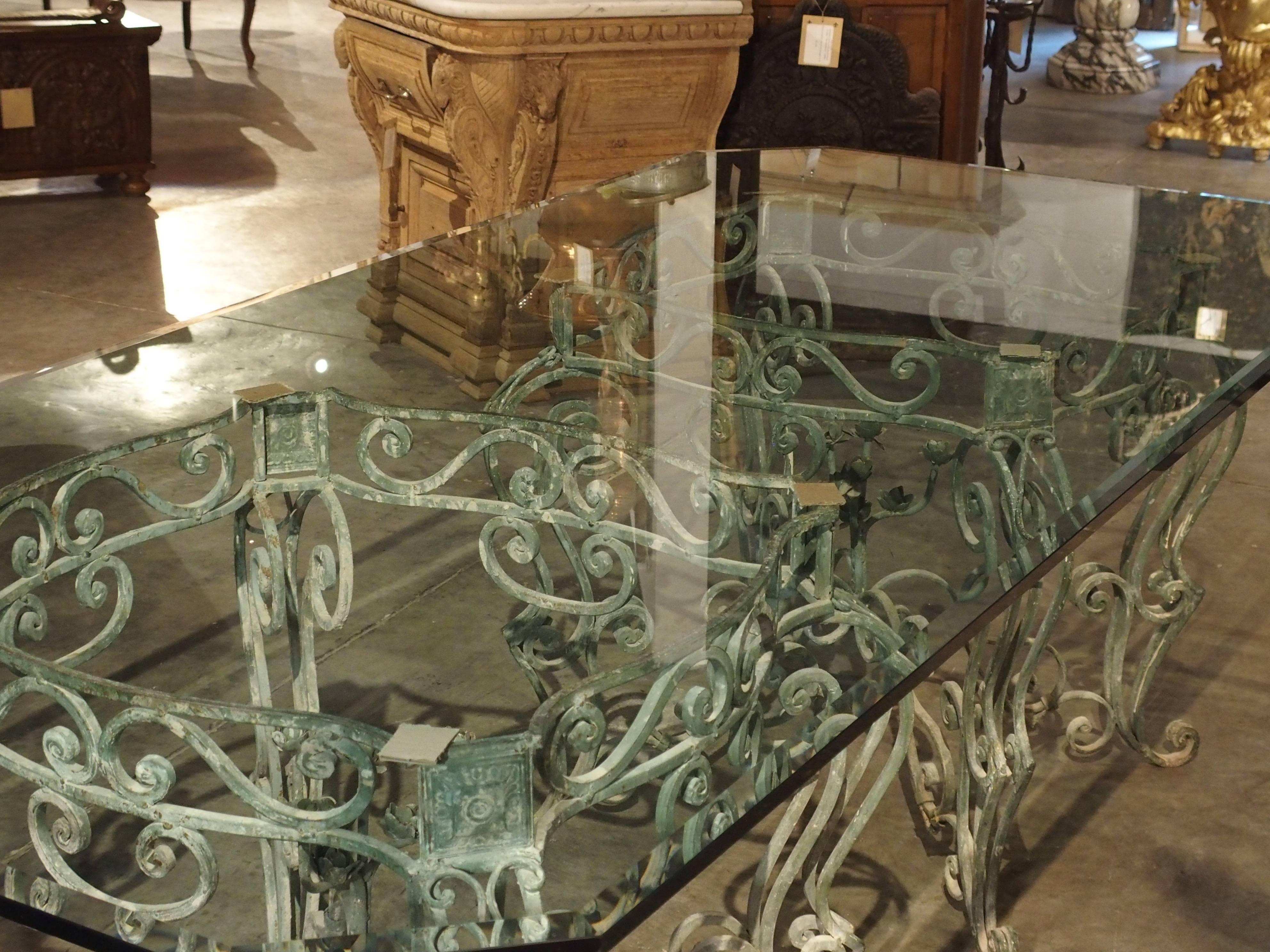 French Iron Dining Table with Glass Top 5