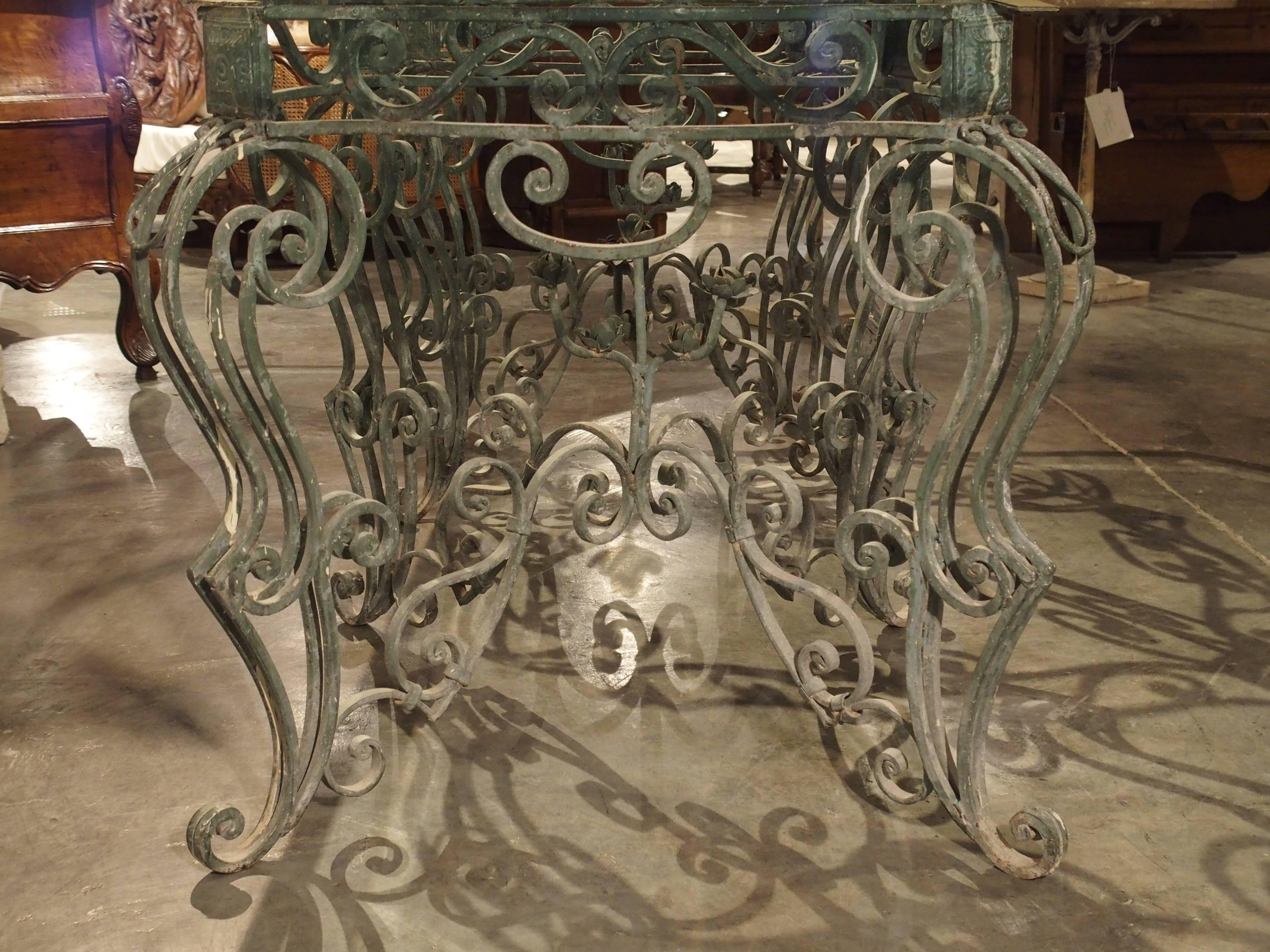 French Iron Dining Table with Glass Top 7