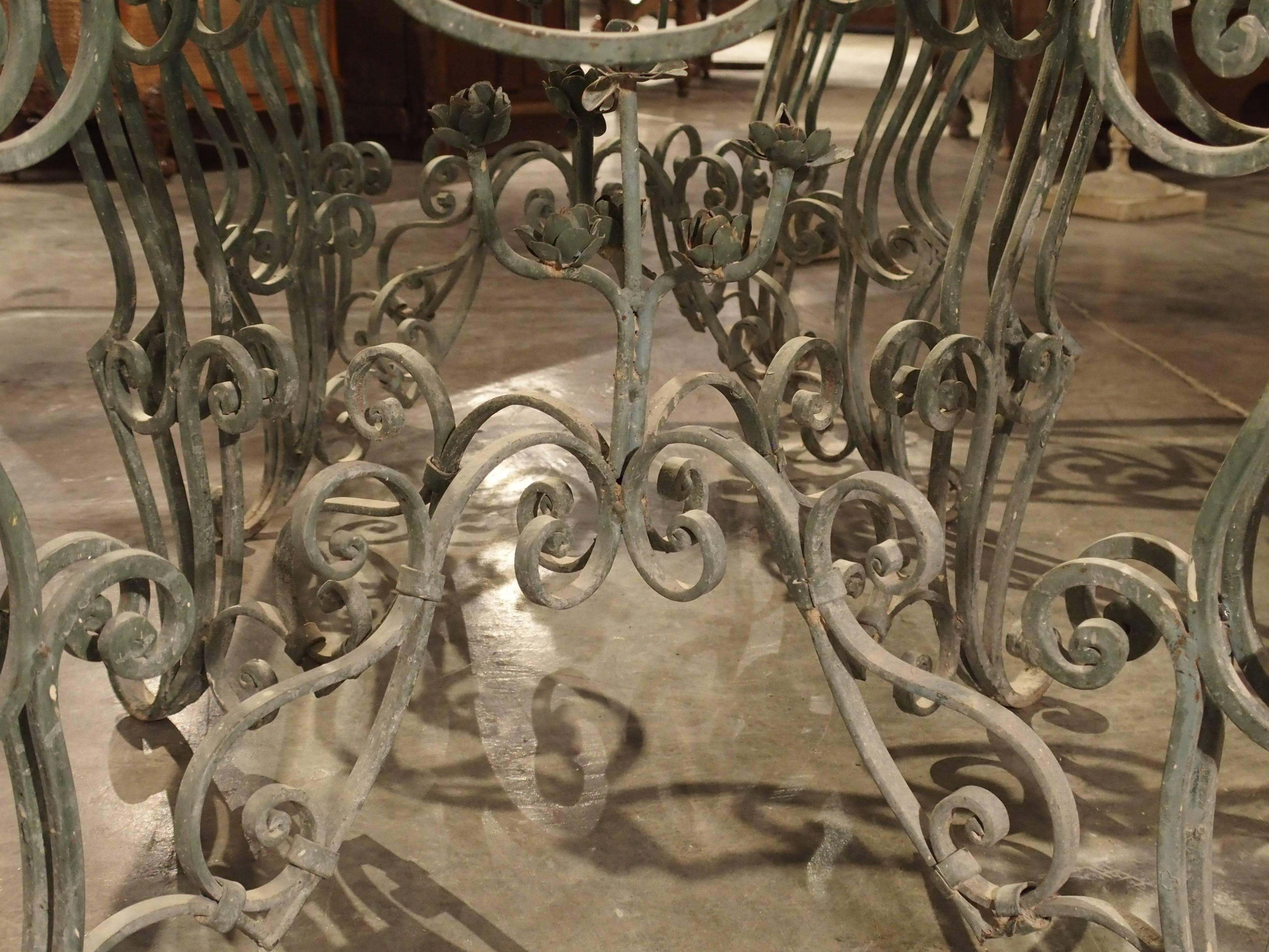 French Iron Dining Table with Glass Top 9