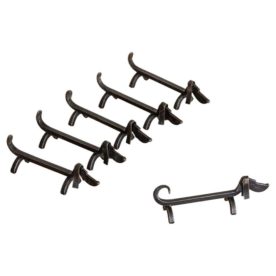 Set Four Silver Plated Animal Motif Knife Rests Lion, Fox, Wild Boar ...