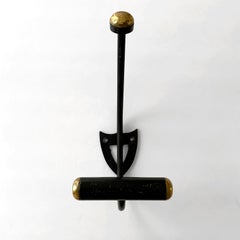 French Iron Double Wall Coat Hooks - 2 available