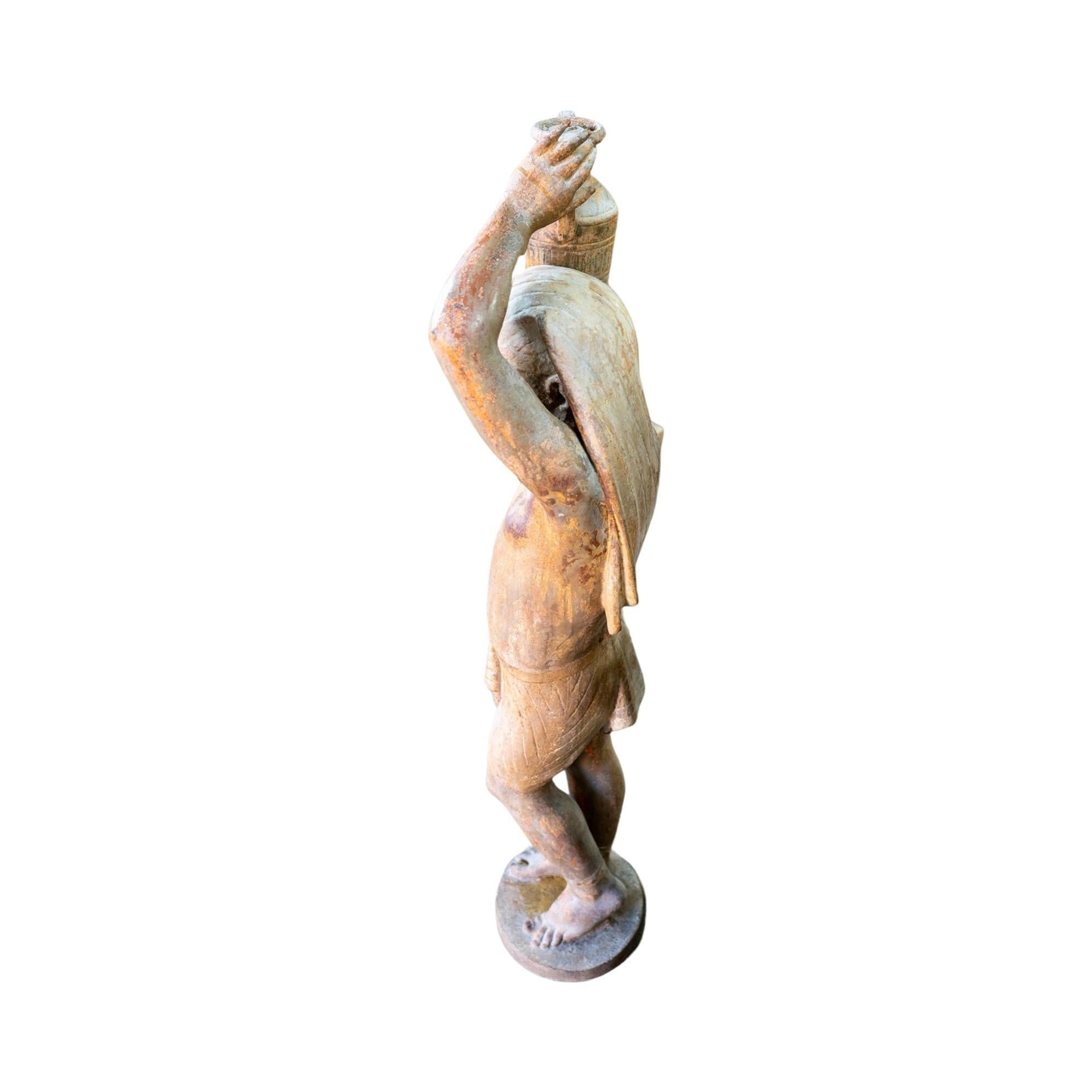 Französische ägyptische Wasserbär-Skulptur aus Eisen (Spätes 19. Jahrhundert) im Angebot