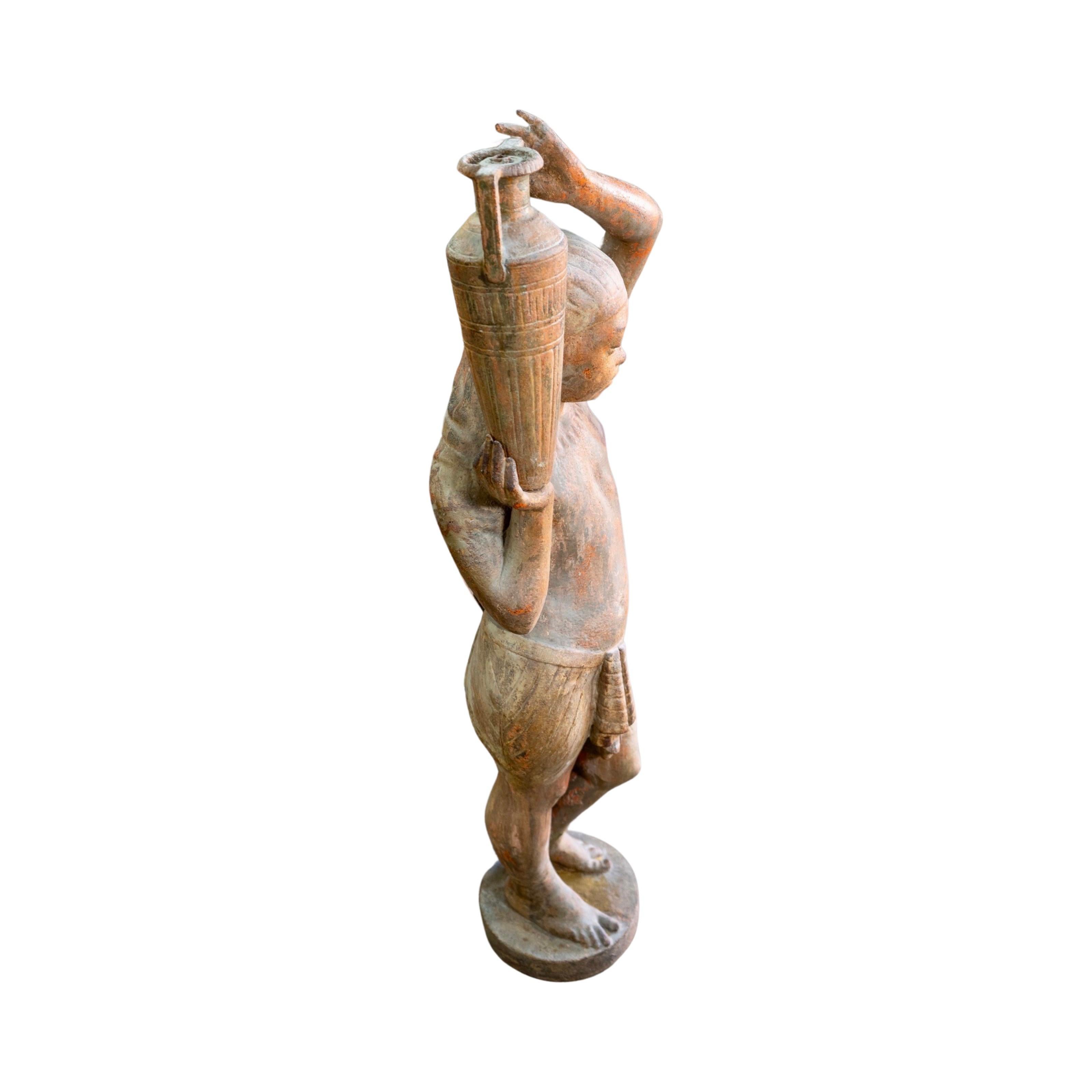 Französische ägyptische Wasserbär-Skulptur aus Eisen im Angebot 1