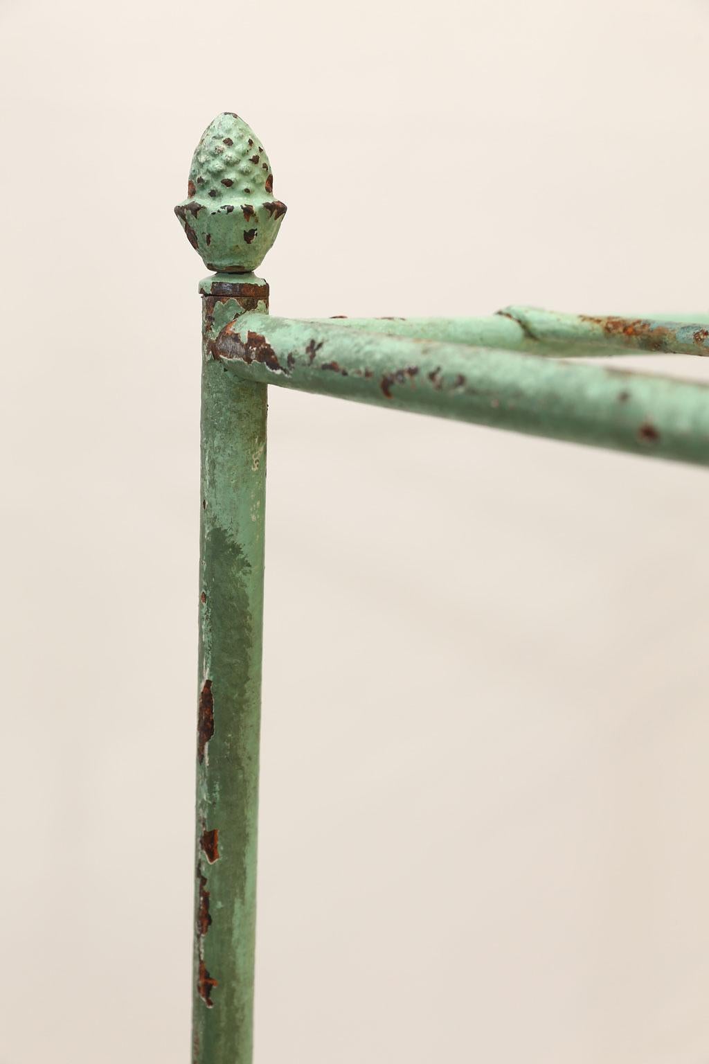 French Iron Étagère in Pale Green Paint 6