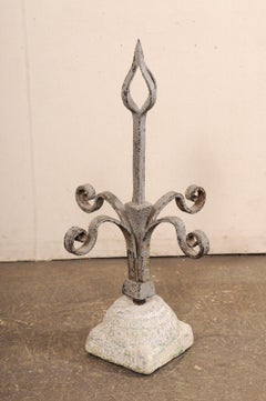 French Iron Finial in Granite Base, 19th C.