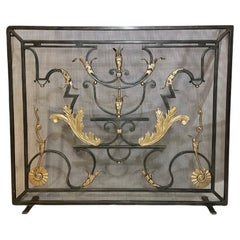 French Iron Fireplace Screen