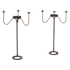 French Iron Floor Candelabra