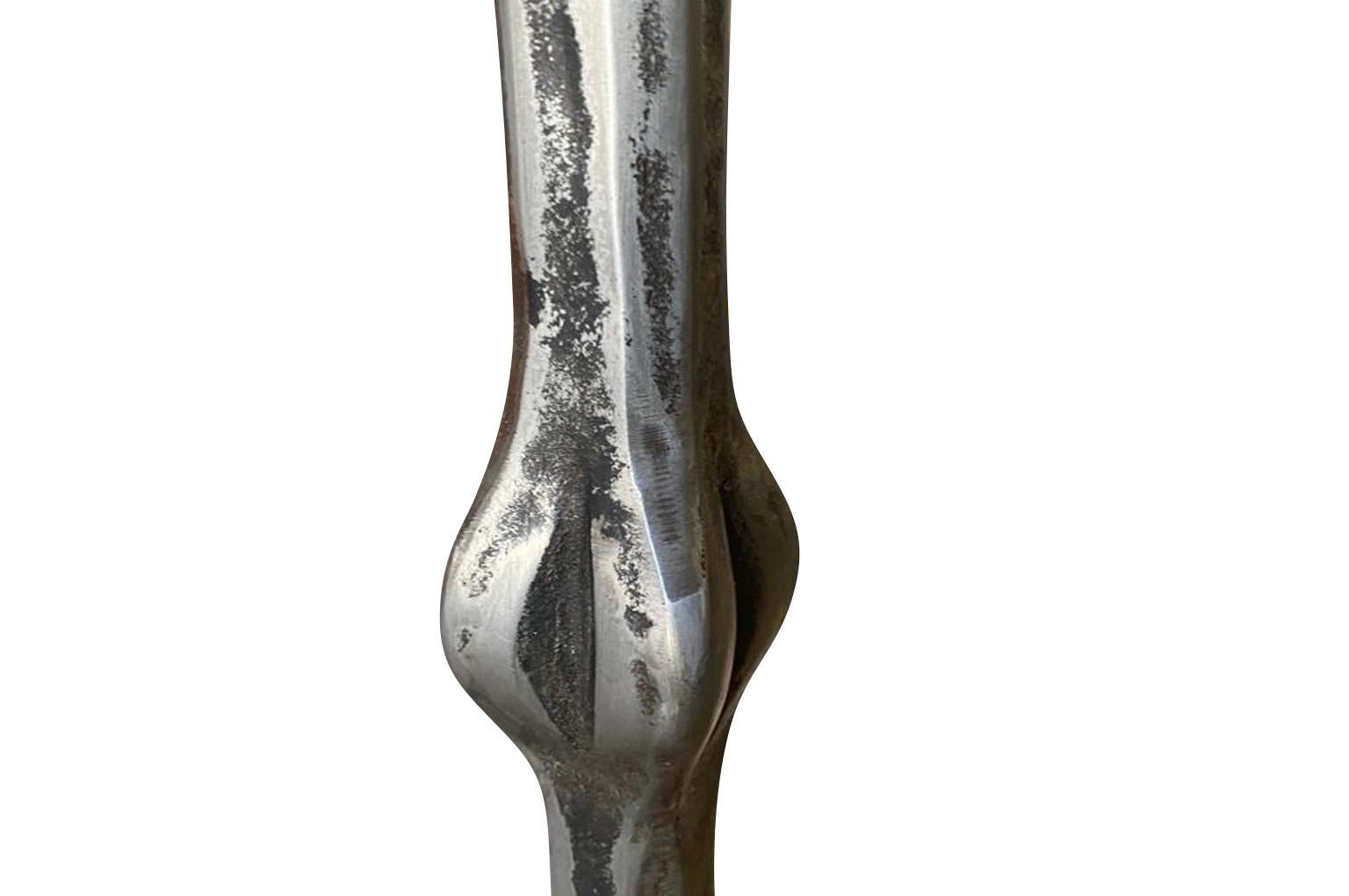 20th Century French Iron Floor Lamp For Sale