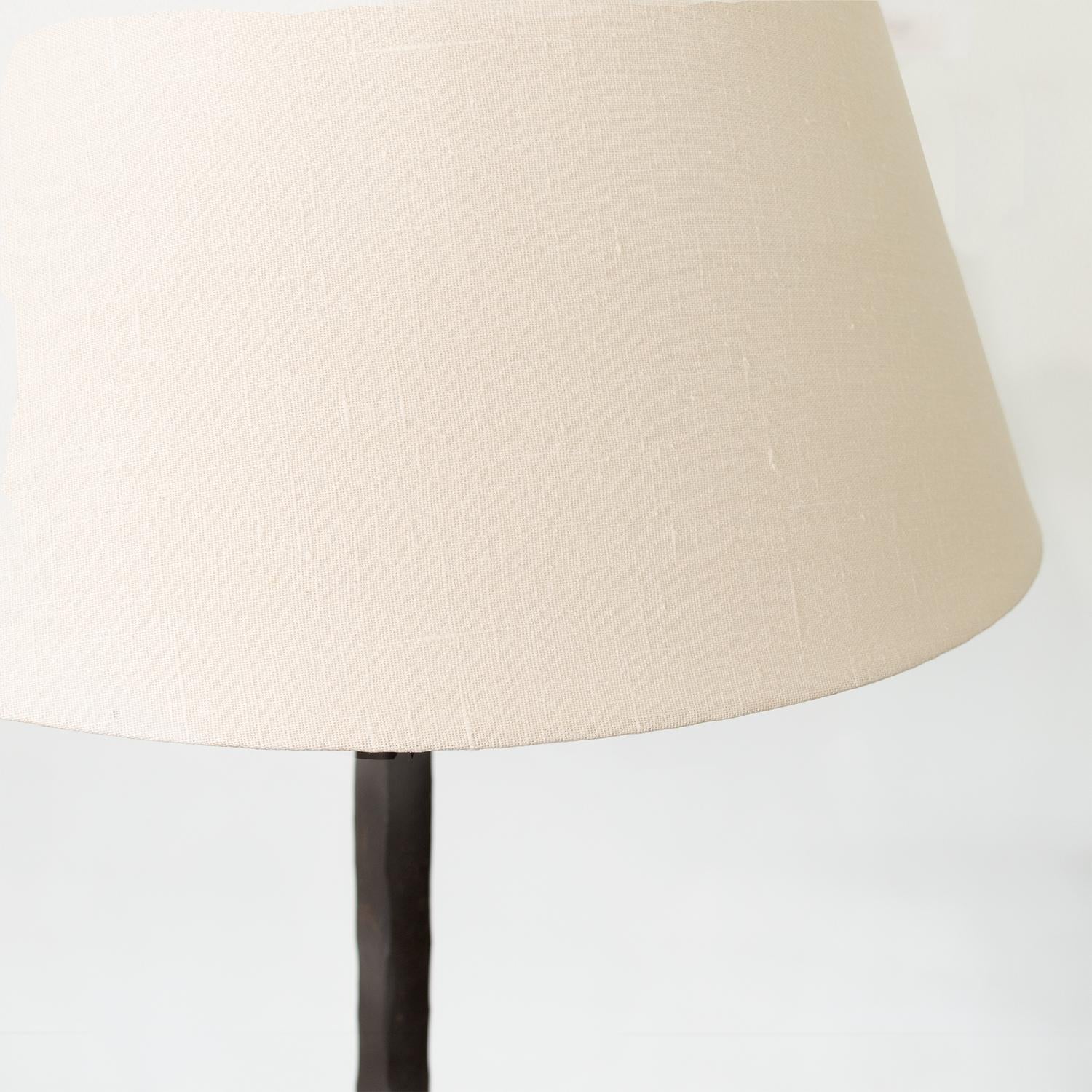 Linen French Iron Floor Lamp