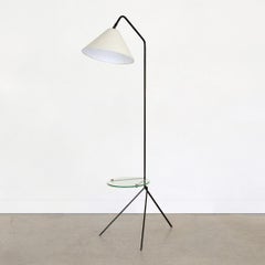 French Iron Floor Lamp with Table