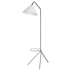 French Iron Floor Lamp with Table