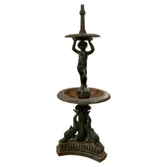 French Iron Fountain with Fishes and Child on the Top