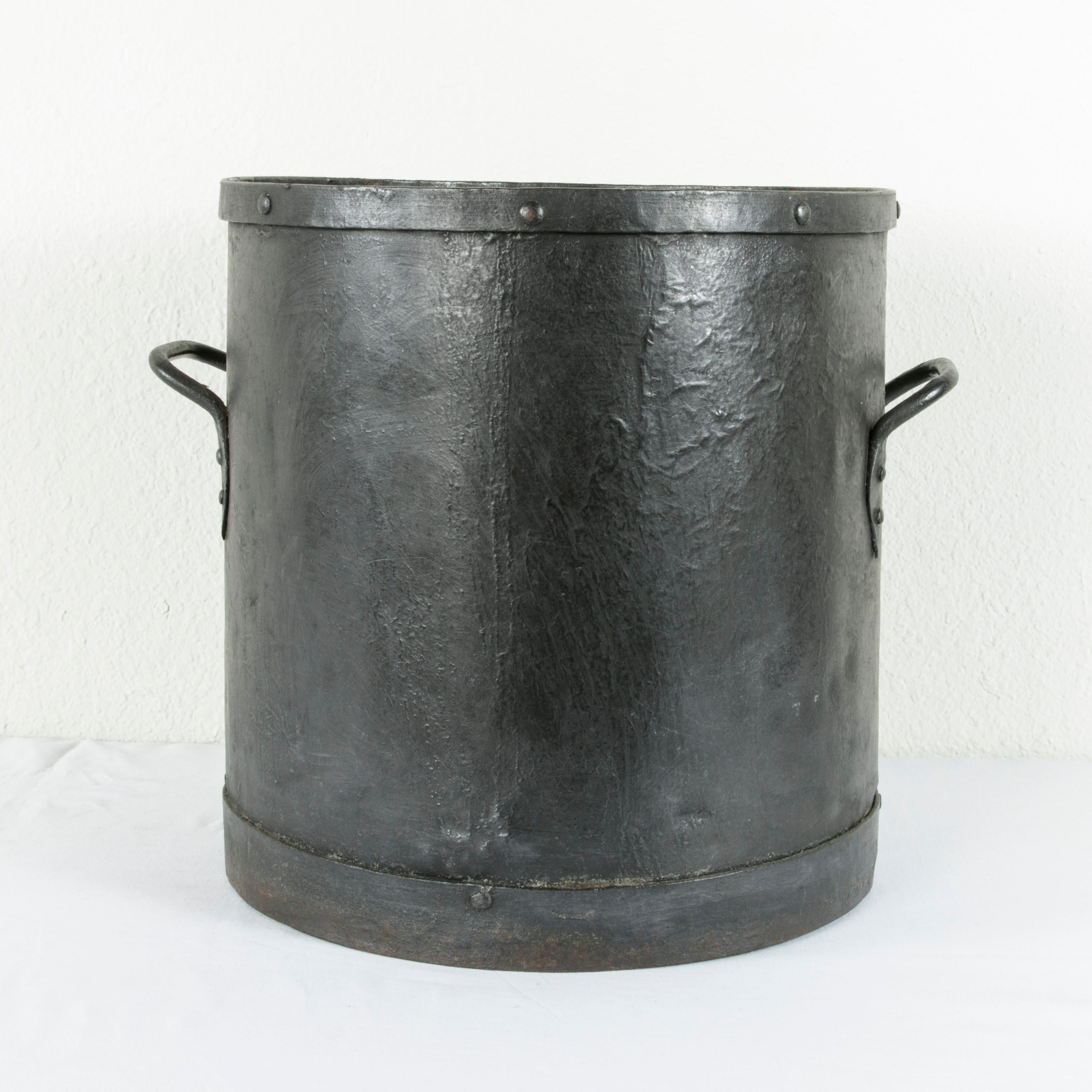 French Iron Grain Measure, Planter, or Cachepot with Handles, circa 1900 2