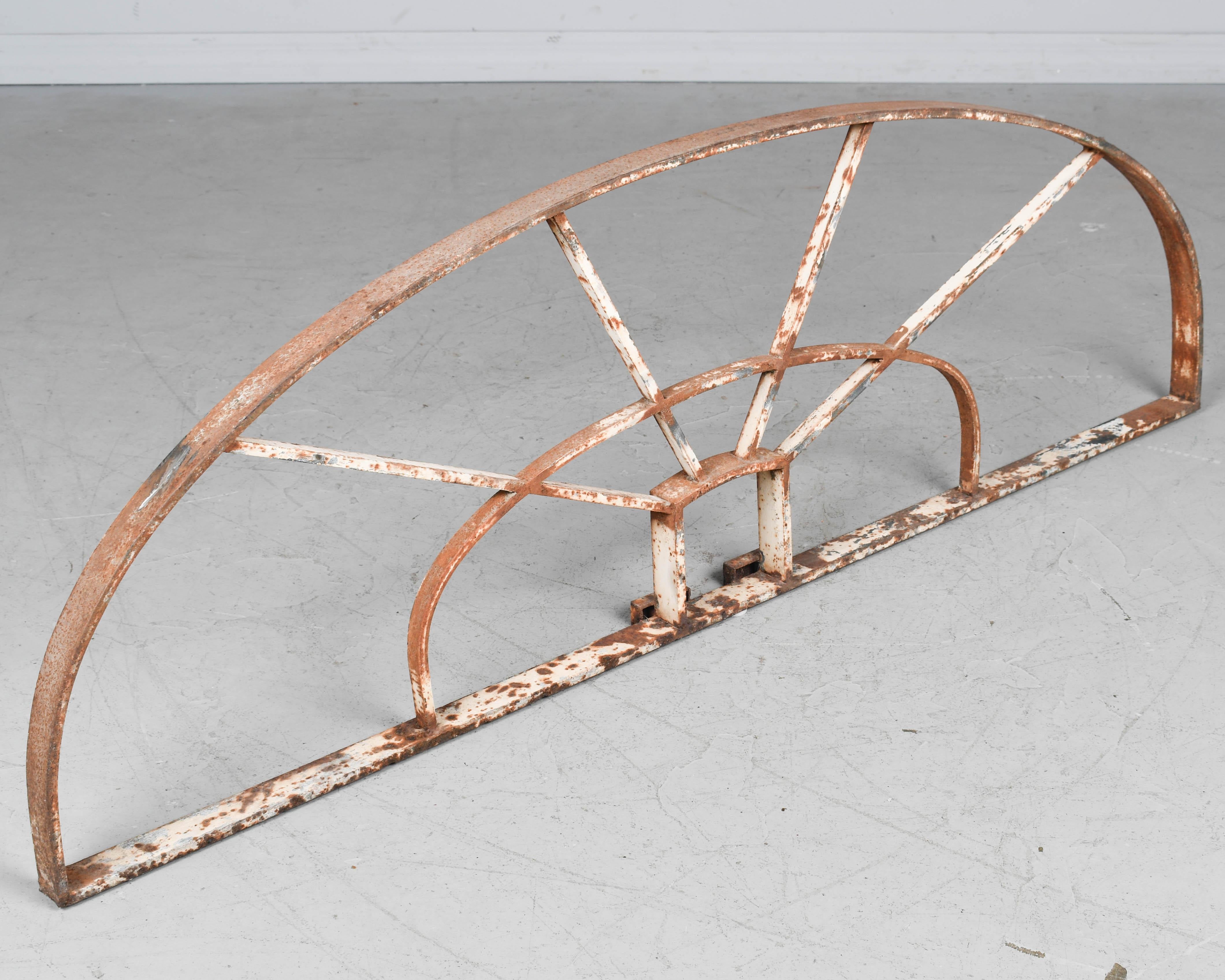 Hand-Crafted French Iron Grille or Transom