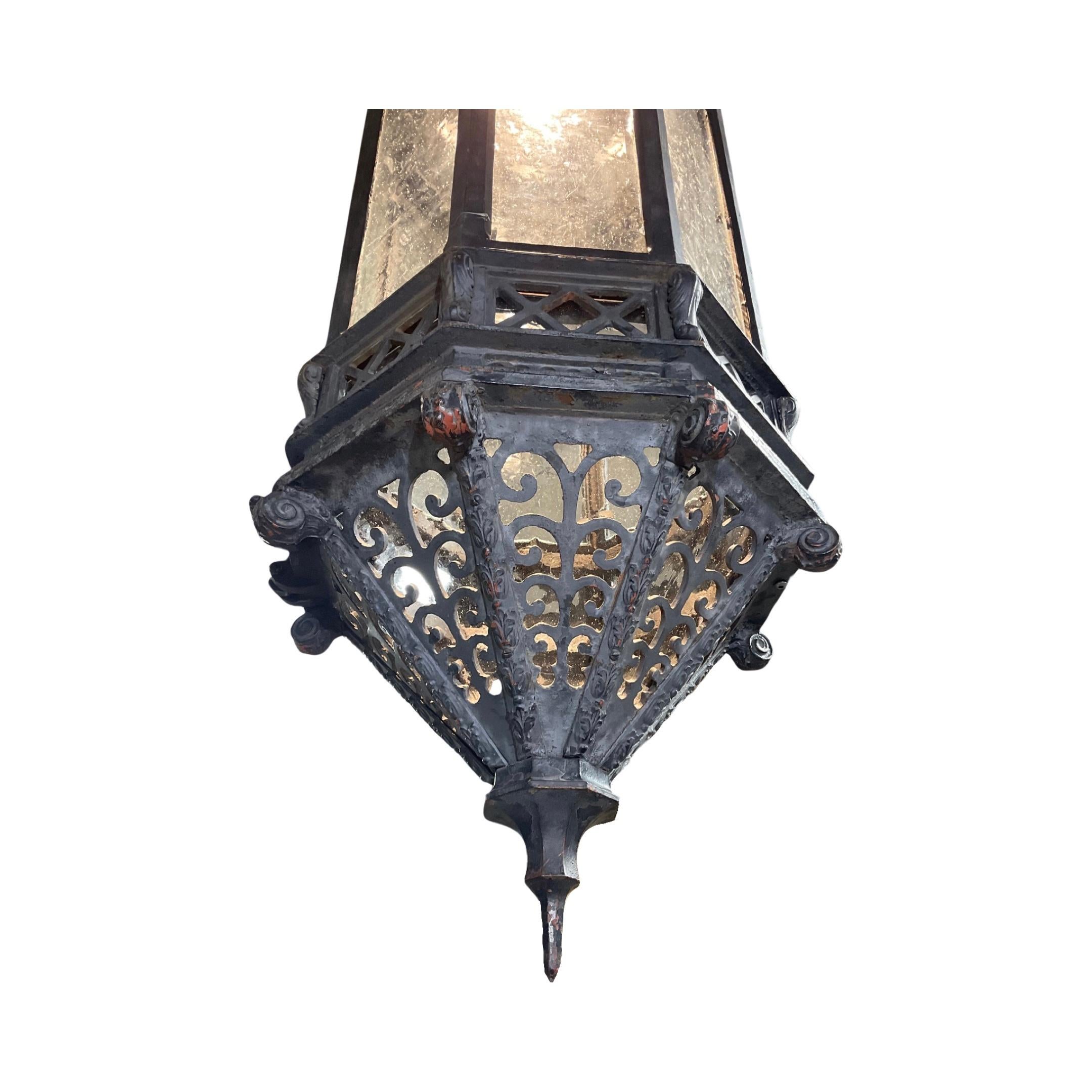 French Iron Lantern In Good Condition For Sale In Dallas, TX