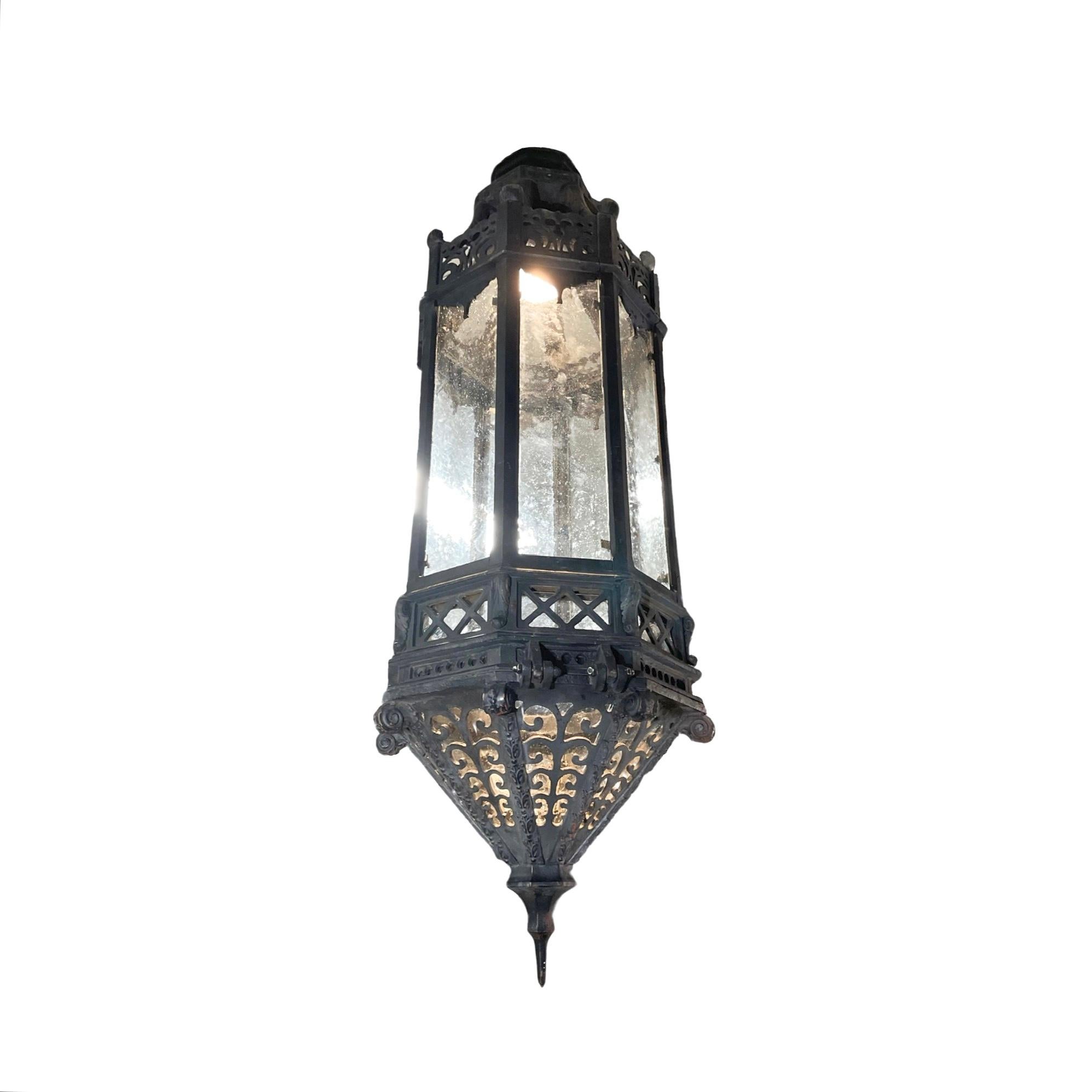Mid-20th Century French Iron Lantern For Sale