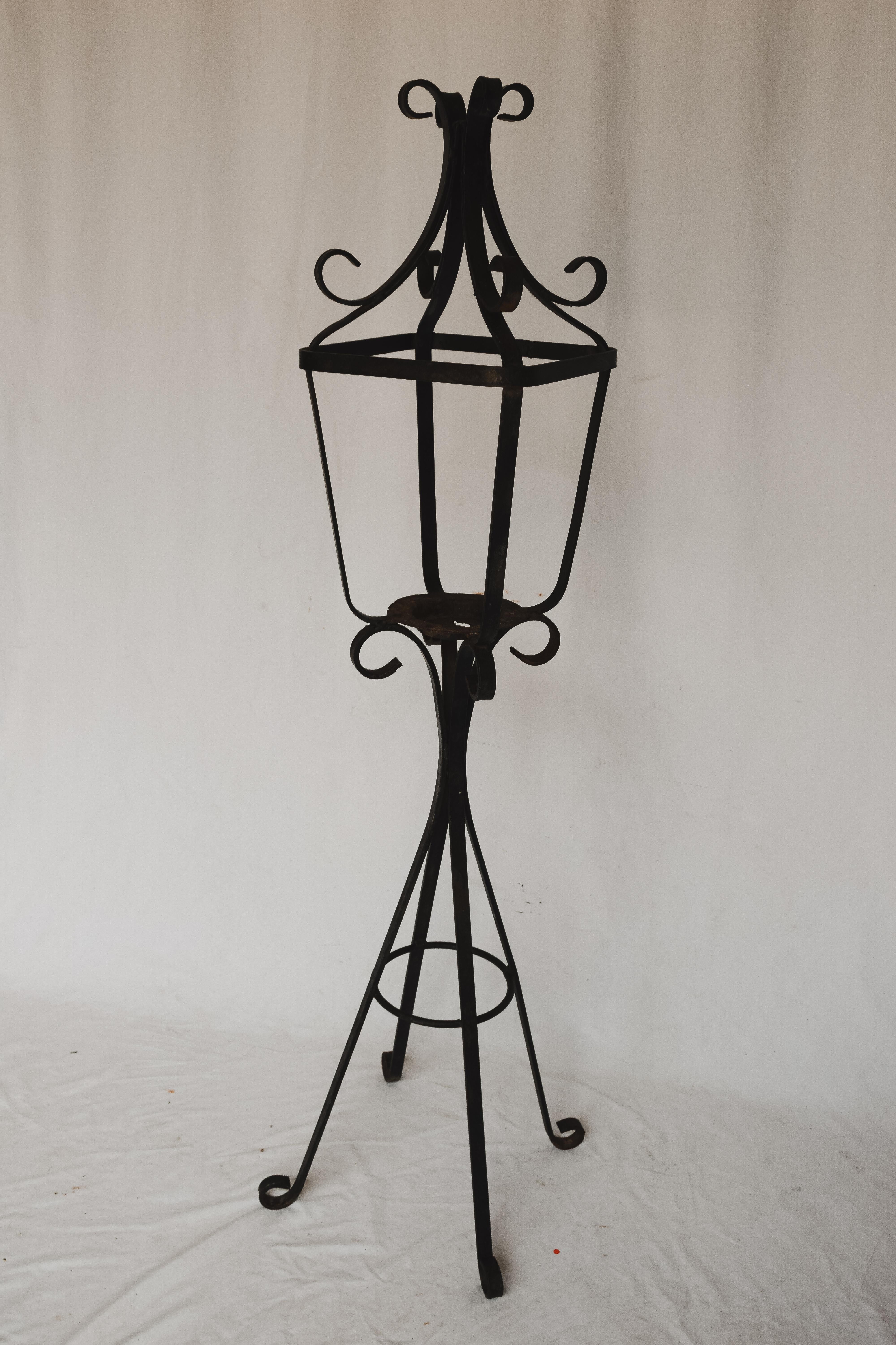 French Iron Lantern Stand 2