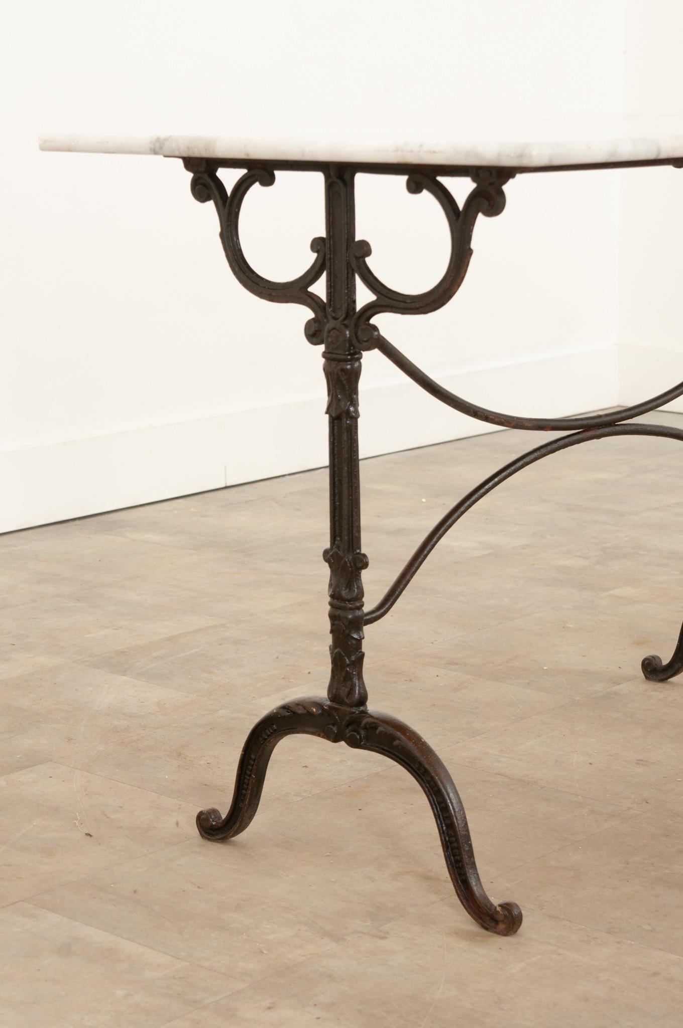 Cast French Iron & Marble Bistro Table