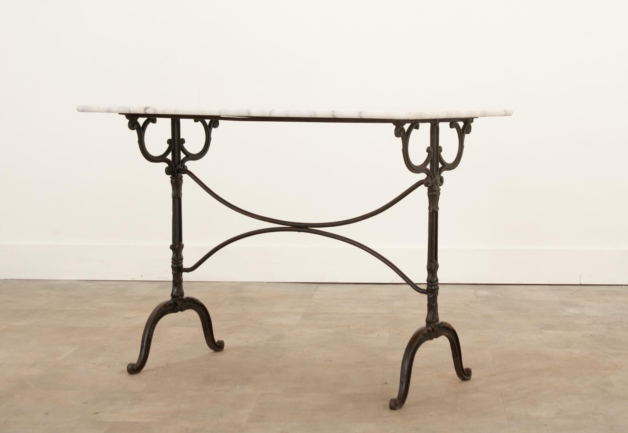 Metal French Iron & Marble Bistro Table