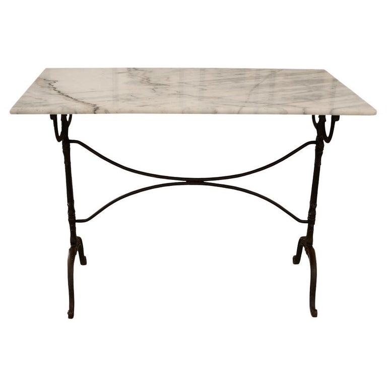 French Iron and Marble Bistro Table For Sale at 1stDibs